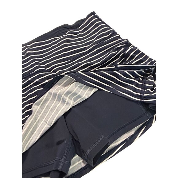 Athleta Striped Stealth Skort Tennis Skirted shorts Blue White Small - Picture 5 of 6